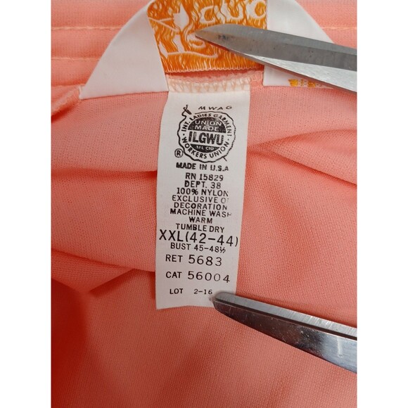 Take-Along Sears House Coat Full Length XXL 42-44 Union Made Zip USA Peachy Pink - Picture 8 of 8